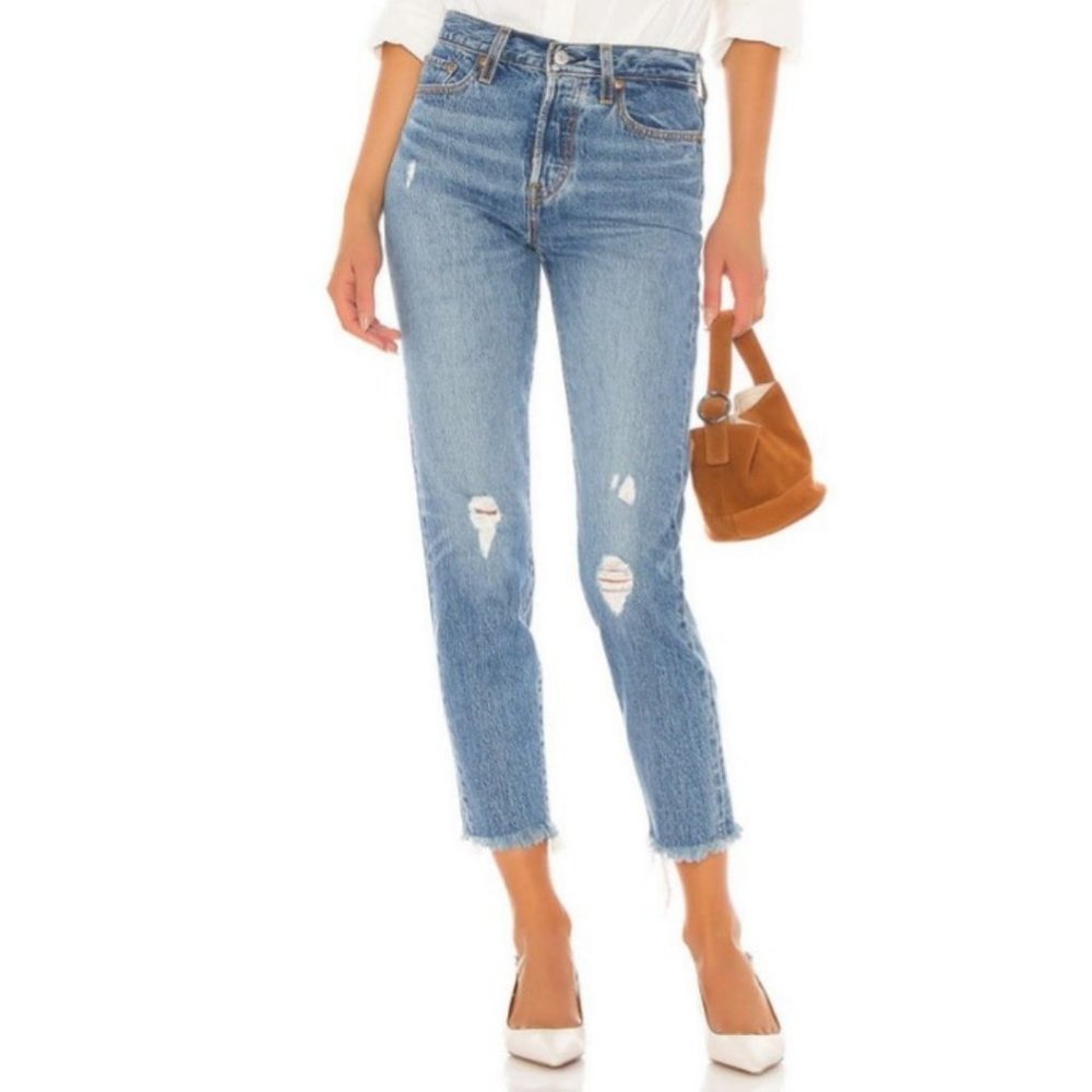 Levi's Wedgie Icon Fit Jeans Truth Unfolds Size 25 Light Fading Frayed